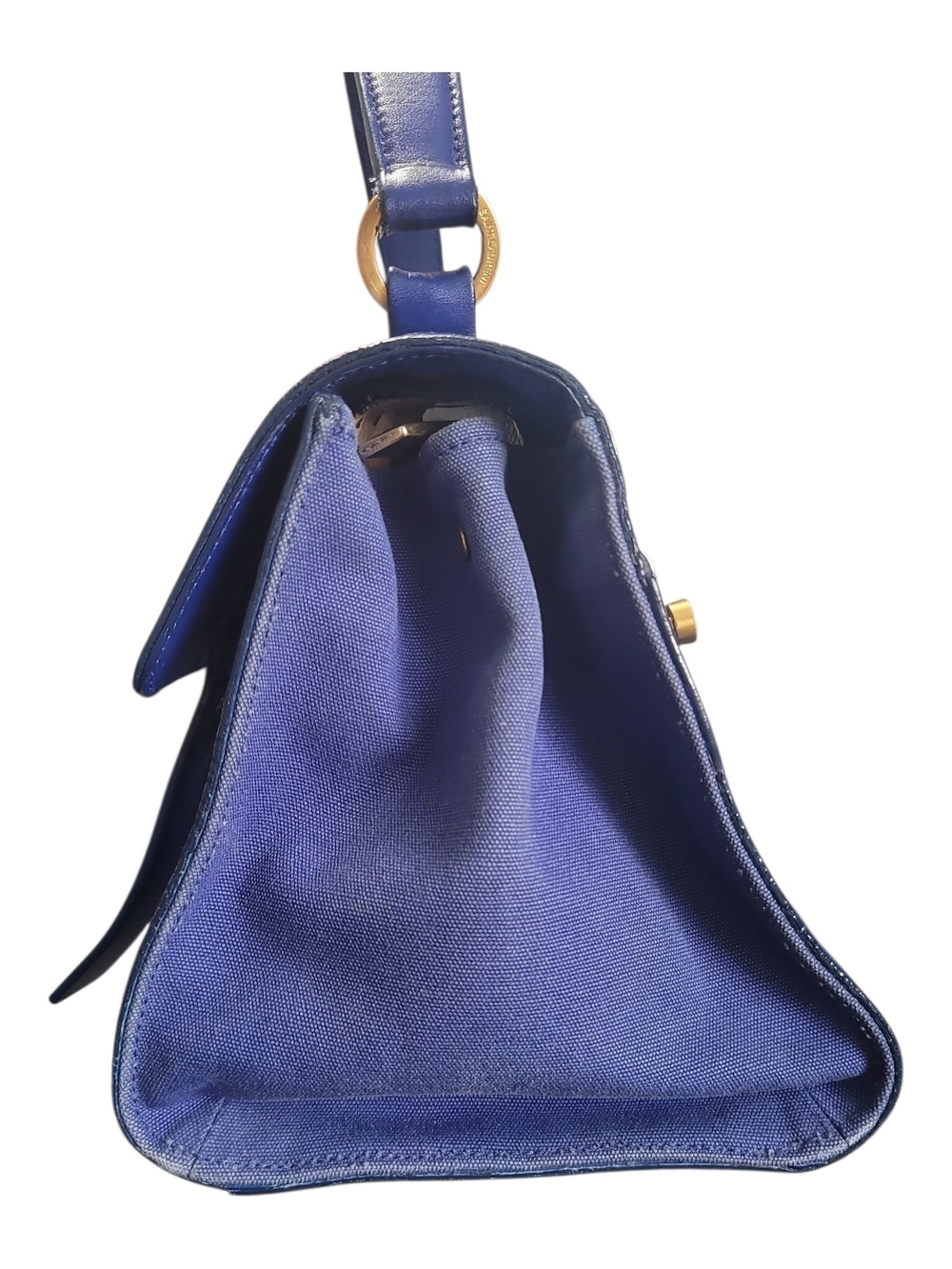 Saint Laurent Paris Blue Granulated Calf Leather New Muse 2 Bag - Picture 4 of 12